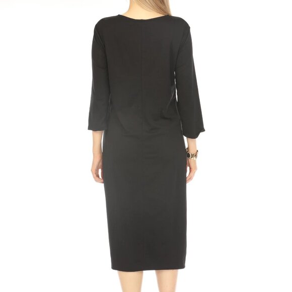 Black Rouch Designer Pockets Dress - Picture 5 of 5